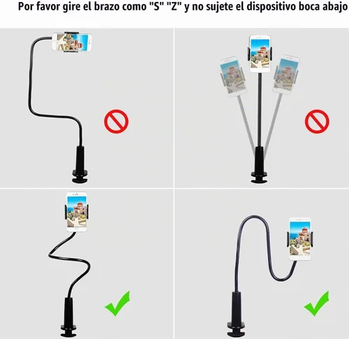 Vista 7 de Soporte de teléfono para cama con cuello de cisne Soporte