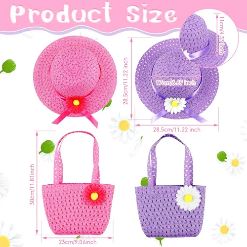 Vista 2 de Juego de 10 piezas de fiesta de té para niñas, incluye sombreros de fiesta de té, gorros, guantes de abanico, monedero rosa, boas de plumas