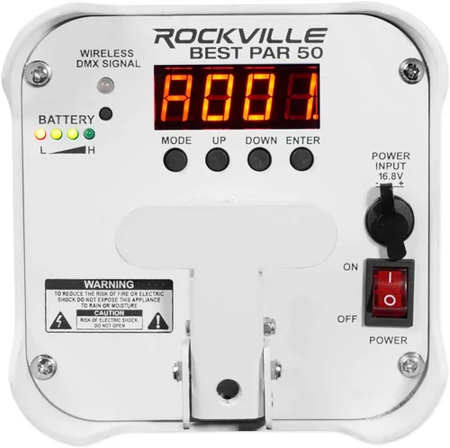 Vista 7 de 8 Rockville Best PAR 50 - Luces de lavado recargables blancas inalámbricas DMX+RGBWA+UV