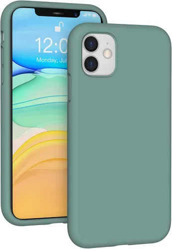Vista 225 de Funda de silicona líquida compatible con iPhone 12 Pro Max 6.7 pulgadas, funda de gel de protección completa con forro de microfibra, funda