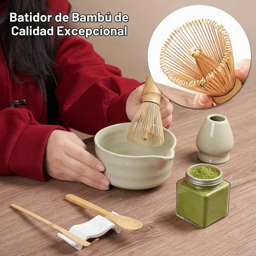 Vista 6 de YOLIFE Juego de batidor de matcha, kit de 7 piezas para ceremonia de té Verde Matcha