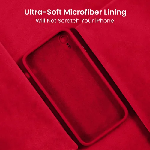 Vista 6 de FireNova Funda diseñada para iPhone XR, de silicona mejorada [borde recto] y [protección de cámara] con forro de microfibra suave antiarañazos, 6.1