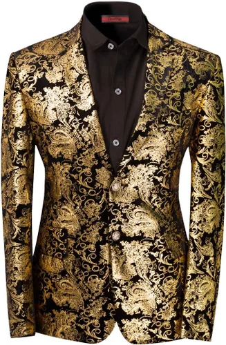 Vista 10 de Cloudstyle Traje de Vestir Floral para Hombre con Solapa con Muescas de Corte Ajustado Elegante Blazer Traje de Vestir Negro