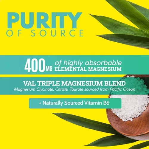 Vista 4 de VAL Triple Magnesio Complejo en Polvo – Citrato, Glicinato, Taurato – Bebida relajante antiestrés – Sabor natural de limón – 400 mg de magnesio