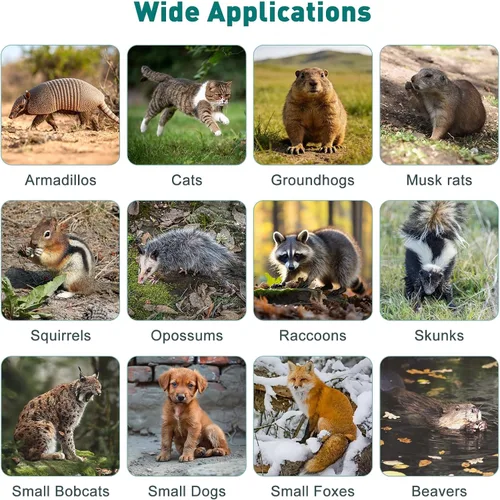 Vista 4 de Trampa para animales vivos de 33 pulgadas con gatillo de pedal, jaula