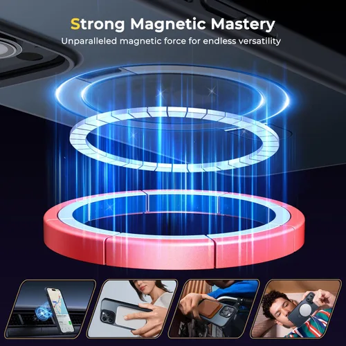Vista 4 de Humixx Funda para iPhone 15 Pro Funda magnética 2 en 1 compatible con MagSafe Compatible con MagSafe Ajuste delgado pero a prueba de golpes de 14