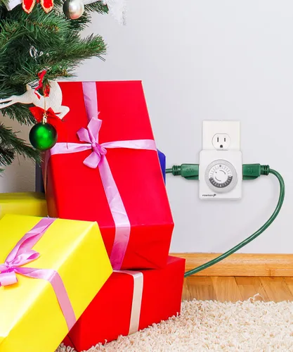 Vista 6 de Fosmon Temporizadores de salida para tomas eléctricas, temporizadores de luz de doble enchufe programables de 24 horas para interiores, enchufes