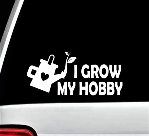 Vista 2 de I Grow My Hobby Gardening Decal Sticker for Car Window 8.0 Inch BG 395