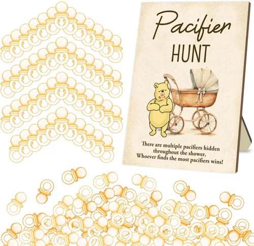 Vista 7 de Winnie Baby Shower Games-Winnie Baby ShowerDecoraciones-Pacififer Hunt Baby Shower Juegos-Baby Shower Mini Chupetes para Baby Shower Juego Juego
