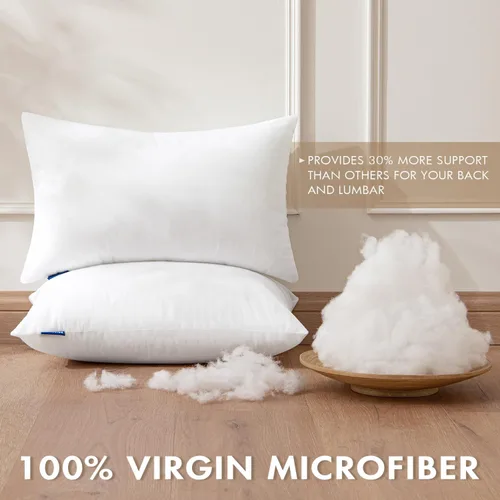 Vista 3 de MIULEE Juego de 2 rellenos de almohada decorativa de 12x20 pulgadas, rellenos de almohada no tejidos con relleno 100% virgen para sofá, sillón