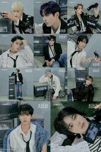 Vista 4 de Omega X IYKYK 3er mini álbum CD+Photobook+Bill Paper+Photocard+Poster plegable en paquete+pegatina+tarjeta fotográfica de unidad+seguimiento sellado