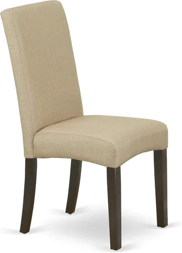 Vista 8 de East West Furniture HLDR3-CAP-03 Juego de mesa de comedor de 3 piezas contiene una mesa de comedor redonda con pedestal y 2 sillas Parson tapizadas