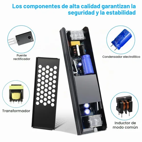 Vista 5 de Fuente de alimentación de 24 V, fuente de alimentación conmutada de 2.5 A 60 W, adaptador de convertidor de CA 100-250V a CC 24V, Transformador
