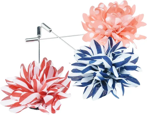 Vista 2 de Alfileres de solapa para hombre, diseño de flores de boda, paquete de 12, Sin gemas.