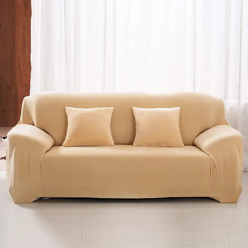 Vista 3 de Funda de terciopelo ultra suave para sofá de colores lisos, elastano elástico para sofá biplaza protección de muebles, fundas antideslizantes a