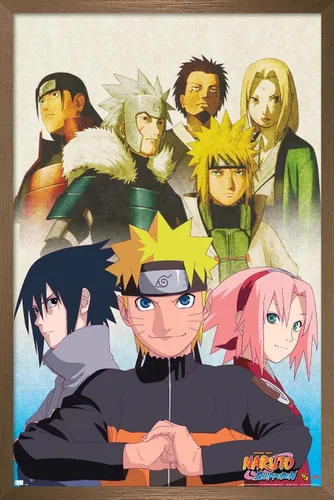 Vista 12 de Trends International Naruto Shippuden - Póster de pared de arte clave, 14.725 x 22.375 pulgadas, versión enmarcada de madera de granero
