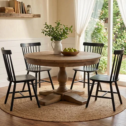 Vista 10 de Windsor - Juego de 2 sillas de comedor, sillas de madera con Negro