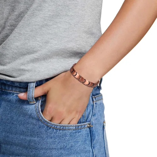 Vista 6 de 3000 Gauss - Pulsera magnética de cobre para hombre - Imán fuerte de doble fila con herramienta ajustable, aniversario, Navidad, Acción de Gracias