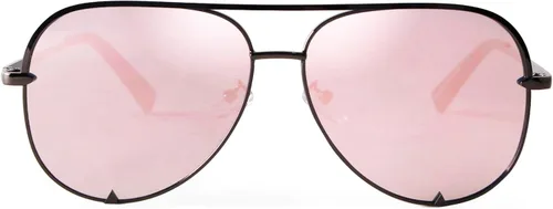 Vista 3 de ADE WU Gafas de sol estilo aviador retro de gran tamaño para mujer, clásicas, negras, doradas, de metal, vintage, grandes pilotos
