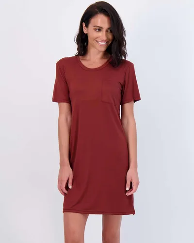 Vista 2 de Real Essentials - Paquete de 3 Camisón de manga corta suave con bolsillo para mujer (disponible en tallas extragrandes)