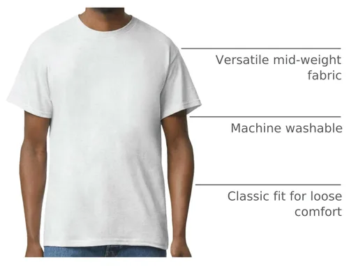 Vista 4 de Gildan Camiseta de algodón pesado para adultos, estilo G5000, paquete múltiple Gris ceniza (paquete de 2)