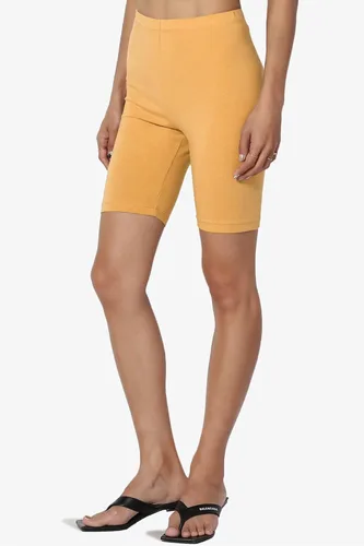 Vista 4 de TheMogan Leggings cortos de algodón elástico a medio muslo para mujer