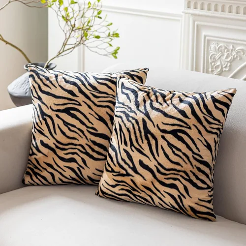 Vista 7 de CARRIE HOME Almohadas de Cuello de Microcuentas con Estampado de Leopardo Cilíndricas Tipo Puff Suaves - Almohada Pequeña de Rollo para Brazo
