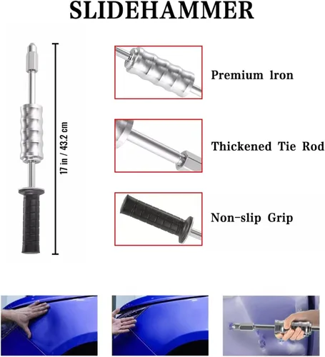 Vista 5 de Kit de soldador de pernos y extractor de abolladuras de 800VA con martillo deslizante, máquina de soldadura por puntos de 110 V para reparación