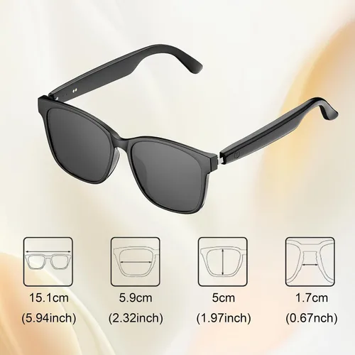 Vista 15 de Gafas Inteligentes AI, Gafas de Traducción Bluetooth 5.4 con 144 Idiomas y Acentos, Lentes con Filtro de Luz Azul, Gafas Inteligentes