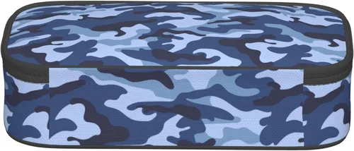 Vista 7 de Estuche de lápices de estilo camuflaje para niños y adultos, caja de lápices azul para niños, hombres, niñas y mujeres, bolsa de almacenamiento