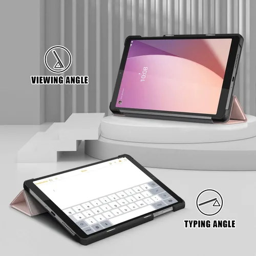 Vista 7 de Funda para Lenovo Tab M8 Gen 4 2023, funda delgada y ligera para Lenovo Tab M8 4ª generación Tablet TB300FU, oro rosa