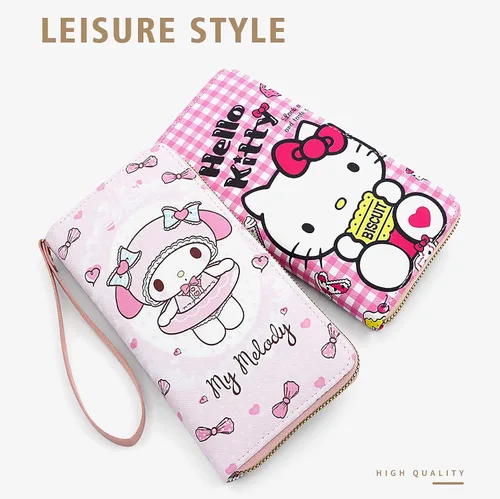 Vista 5 de Rjivofa Bonita cartera de dibujos animados para mujeres y niñas, cartera larga de piel sintética suave con muñeca, bolso de viaje con cremallera