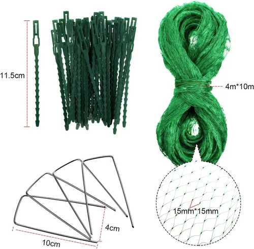 Vista 2 de Boao Red para pájaros para jardín, proteger árboles frutales, verduras, árboles de 13 x 32.8 pies con brida para cables y clavija de jardín