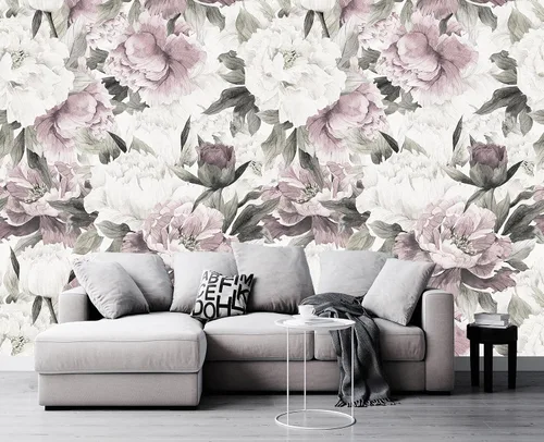 Vista 31 de Mural de pared - Papel pintado 3D de decoración, nubes rosas, 155" x 103" (no autoadhesivo)