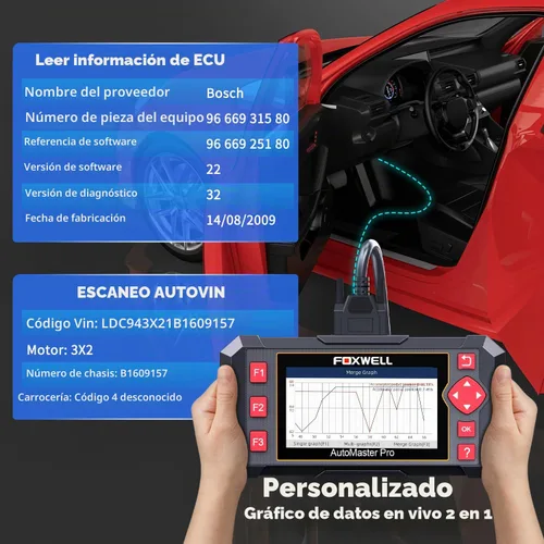 Vista 6 de FOXWELL Herramienta de diagnóstico del escáner OBD2 NT604, ABS/SRS