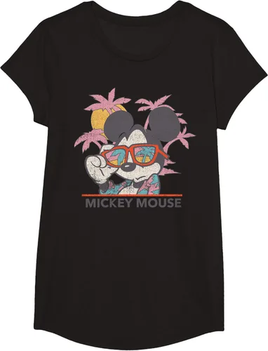 Vista 3 de Disney Mickey and Friends Mickey Mouse Tropical Retrato Camiseta S Negro