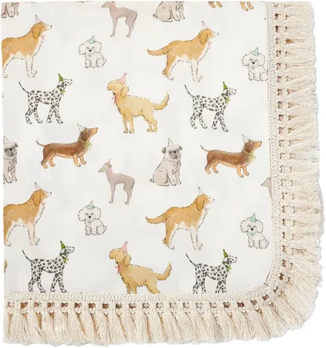 Vista 12 de Manta de muselina de algodón insular para bebé con borla, manta de muselina boho bohemia para bebé con borla, manta de recepción para bebé