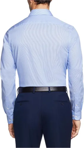 Vista 2 de Tommy Hilfiger - Camisa de vestir a rayas sin planchado para hombre, diseño de rayas, exclusiva de Amazon Mist