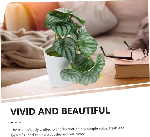 Vista 3 de DECHOUS Planta artificial, bonsái, decoración verde, bonsái artificial, plantas artificiales en maceta, plantas artificiales en maceta, bonsái