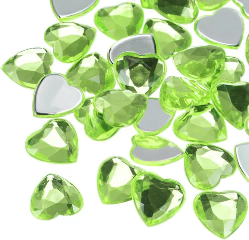 Vista 42 de MECCANIXITY 20 piezas de diamantes de imitación acrílicos de corazón de 0.787 pulgadas (0.787 in) con parte trasera plana, gemas de plástico