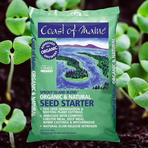 Vista 2 de Coast of Maine Organic & Natural Sprout Island Blend Seed Starter - Seed Germination & Root Plant Cuttings w/Composted Manure, Mycorrhizae, Worm