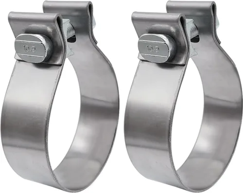 Vista 2 de ROADFORMER Abrazadera de escape de 1.75 pulgadas de acero inoxidable de banda estrecha para reparación de tubos de escape, silenciador y sistema