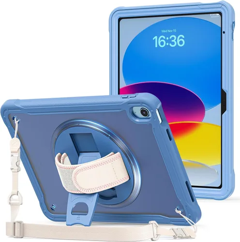 Vista 11 de ProCase Funda para iPad de 11ª generación A16 2025/iPad de 10.9 pulgadas 2022, resistente a prueba de golpes con correa de mano, protección