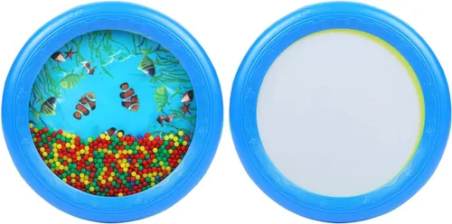 Vista 6 de Musfunny Tambor de Olas de Mar con Cuentas. Instrumento Musical con Suaves Sonidos del Mar. Juguetes Educativos de Música para Niños, Niñas y Bebés