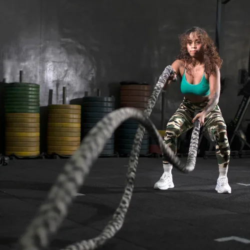 Vista 5 de Battle Rope for CrossFit & Undulation Training - w/Anchor Kit for Gym Exercise by Nordic Lifting