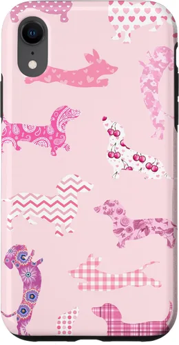 Vista 23 de Funda para iPhone 11 rosa boho Dachshund Doxie
