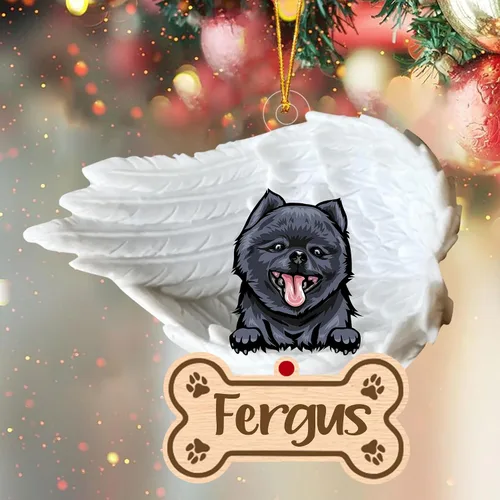 Vista 40 de Adorno de perro afgano de 1 ángel, adorno acrílico 2D personalizado conmemorativo para perros, regalo por pérdida de mascotas, regalo