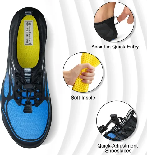 Vista 4 de ATHMILE Zapatos de agua para hombres y mujeres, zapatos de río, para adultos, natación, playa, lago, piscina, calcetines acuáticos, calcetines