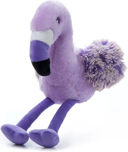 Vista 2 de The Petting Zoo Peluche de flamenco morado, regalos para niños, juguete de peluche de flamenco de Pazzion morado, 12 pulgadas