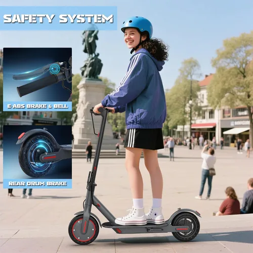 Vista 5 de Electric Scooter, 350W Strong Motor, Up to 19 MPH, E/D/S 3 Gear Speed, 15 Miles Range, Foldable Lightweight E-Scooter with 8.5 Inch Tires, Smart APP